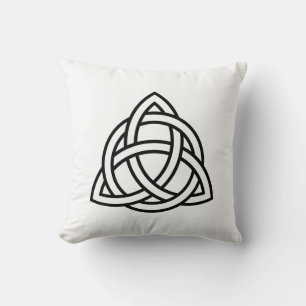 Original keltisches Triquetra Knot schwarze Ikone Kissen