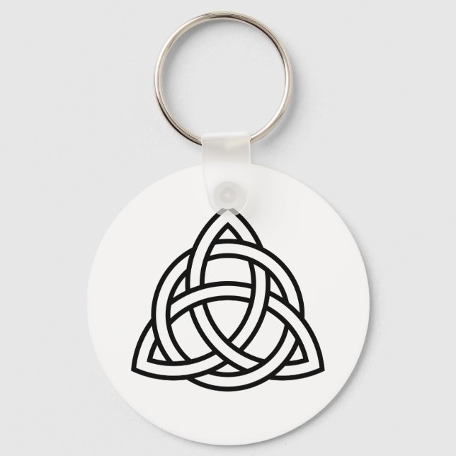 Original keltisches Triquetra Knot schwarze Ikone Schlüsselanhänger (Vorderseite)