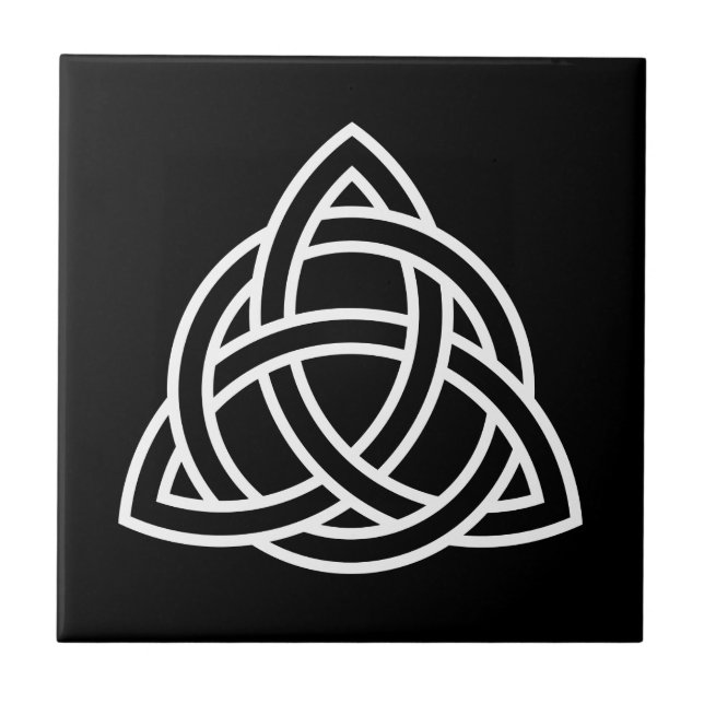 Original keltisches Triquetra Weiße Ikone Fliese (Vorderseite)