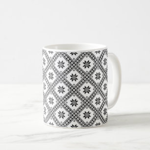 Original Kreuzstich-Design nahtlos Muster Kaffeetasse