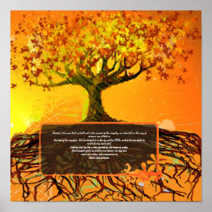 Original Kunst - abgenutztes Grunge-Wurzelbaum-Pos Poster