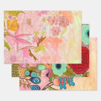 Original Kunst Künstler Gemälde Verpackung Collage Geschenkpapier Set