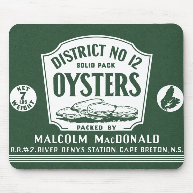 Original Label Retro Cape Breton Austern Mauspad (Vorne)