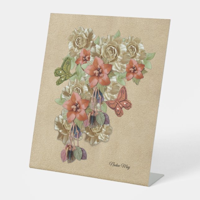 Original Leder und Wildleder Sockelschild (Vorderseite)