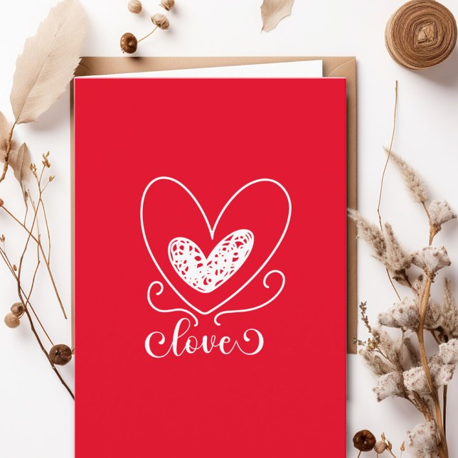 Original Liebe Poetrie Niedliches Rotes Herz Valen Karte (Von Creator hochgeladen)