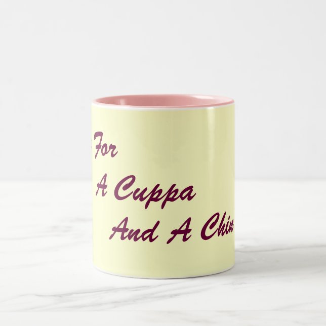 Original London Slang lustiger Text trinken Slogan Zweifarbige Tasse (Mittel)