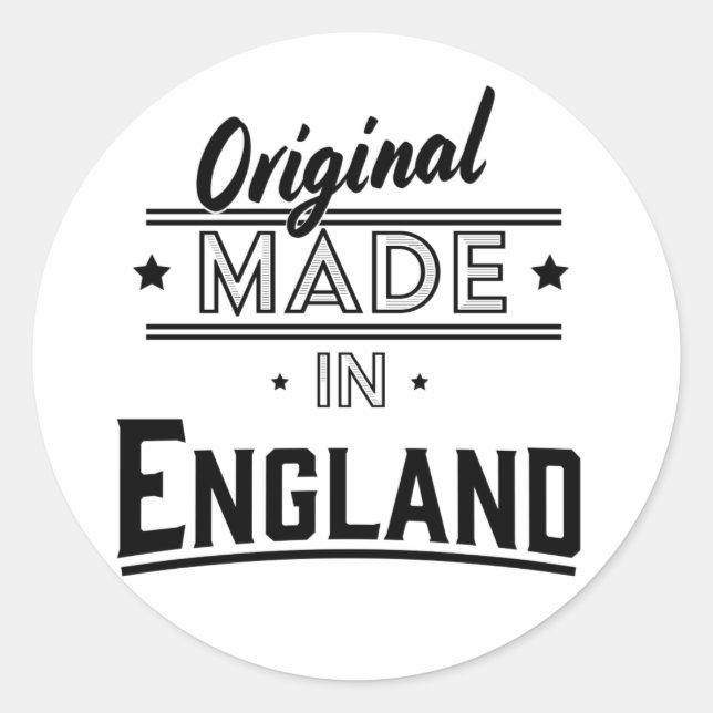 Original Made in England Runder Aufkleber (Vorderseite)