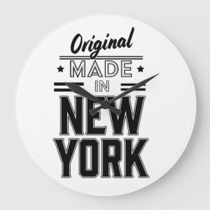 Original Made in New York Logo Große Wanduhr