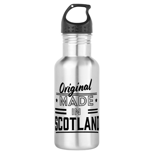 Original Made in Scotland Retro-Logo Edelstahlflasche (Vorderseite)