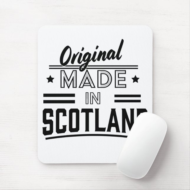 Original Made in Scotland Retro Logo Foto Print Mousepad (Mit Mouse)