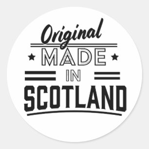 Original Made in Scotland Retro-Logo Runder Aufkleber