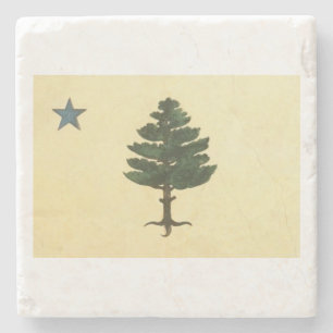 Original Maine Staat Pine Tree Flag Marmor Unterse Steinuntersetzer