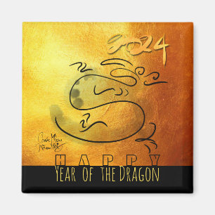 Original Malerei Dragon Vietnamese Neujahr 2024 Magnet