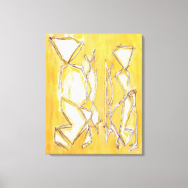 Original Malerei Gelb Abstraktes Paar in Art Leinwanddruck