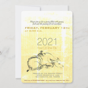 Original Malerei Wasser Buffalo Kind Ox Jahr PInv