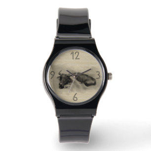 Original Malerei Wasser Buffalo Ox Jahr Zodiac W2 Armbanduhr