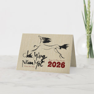 Original Malpferd Vietnamesisch Neujahr 2026 H Feiertagskarte