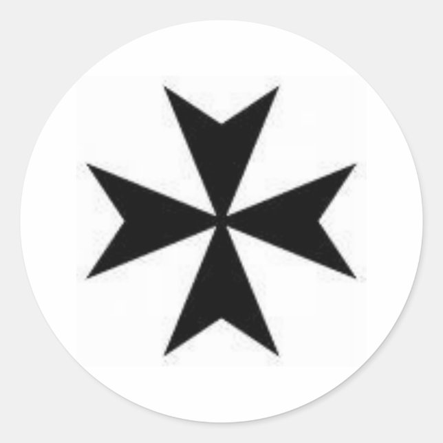 Original Malteser Kreuz Runder Aufkleber (Vorderseite)