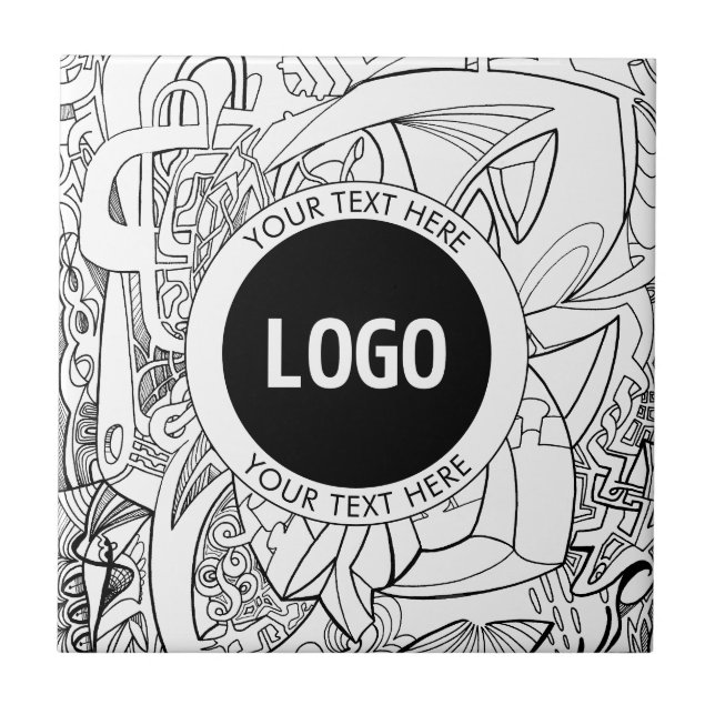 Original Modern Line Artwork & Your Logo Fliese (Vorderseite)