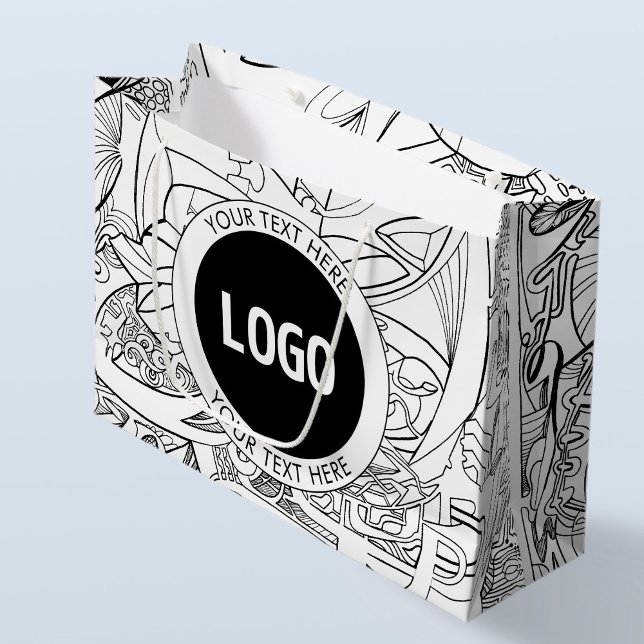 Original Modern Line Artwork & Your Logo Große Geschenktüte (Von Creator hochgeladen)