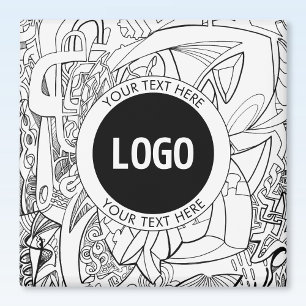 Original Modern Line Artwork & Your Logo Magnet