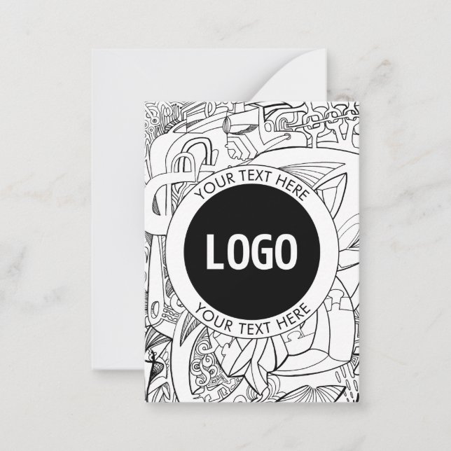 Original Modern Line Artwork & Your Logo Mitteilungskarte (Vorderseite)