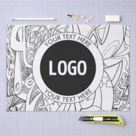 Original Modern Line Artwork & Your Logo Seidenpapier