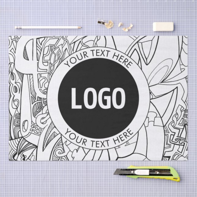 Original Modern Line Artwork & Your Logo Seidenpapier (Handwerk)