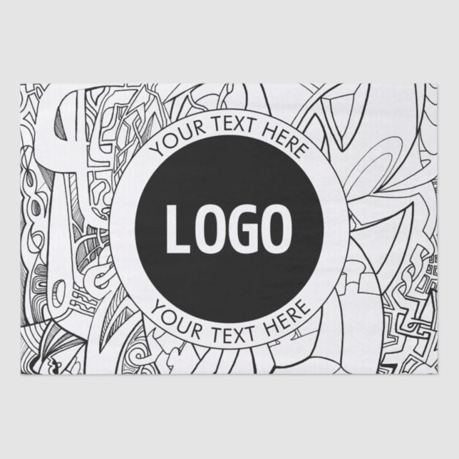 Original Modern Line Artwork & Your Logo Seidenpapier (Vorderseite)