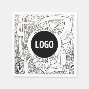 Original Modern Line Artwork & Your Logo Serviette