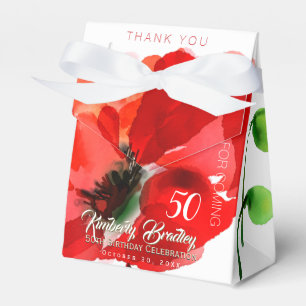 Original Mohnwasserfarben 50. Geburtstags-TOFB Geschenkschachtel