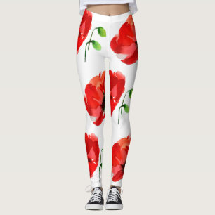 Original Mohnwasserfarben Frühlingsfarben Leggings
