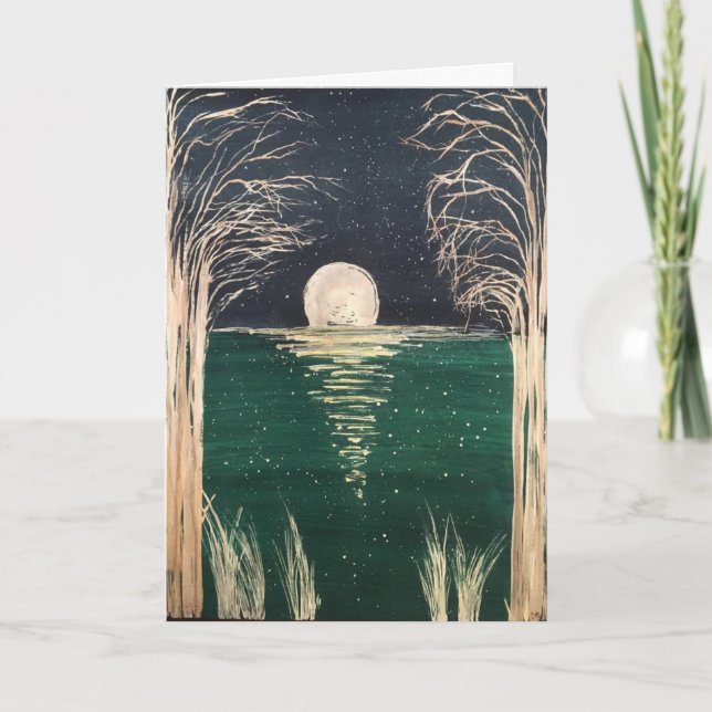 Original Moon Wasserfarbe auf der leeren Karte (Vorderseite)