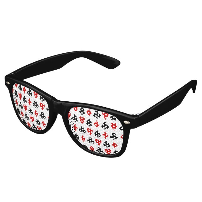 Original Muster Spielkarten Poker Partybrille (Schrägansicht)