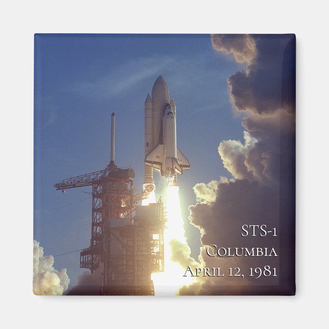 Original NASA Foto Space Shuttle Columbia STS-1 Magnet (Vorne)