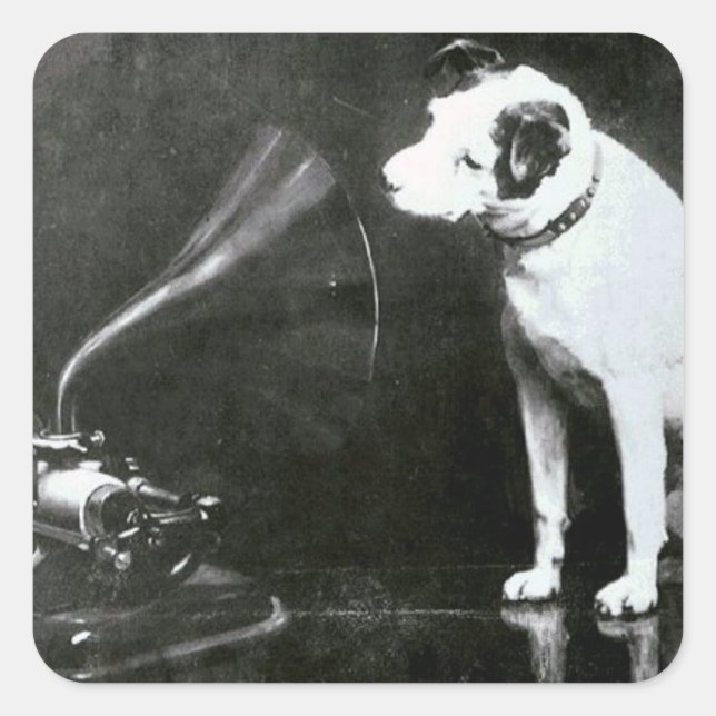 Original Nipper Quadratischer Aufkleber (Vorderseite)