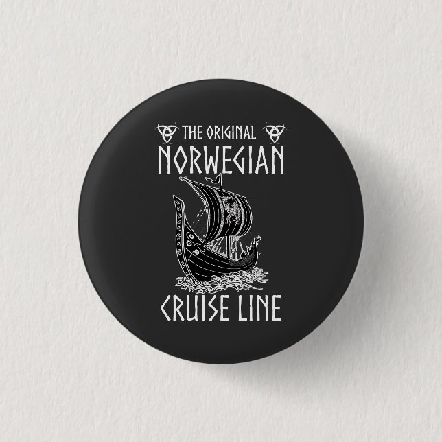 Original Norwegische Kreuzfahrtlinie - Nostalgisch Button (Vorderseite)