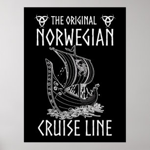 Original Norwegische Kreuzfahrtlinie - Nostalgisch Poster