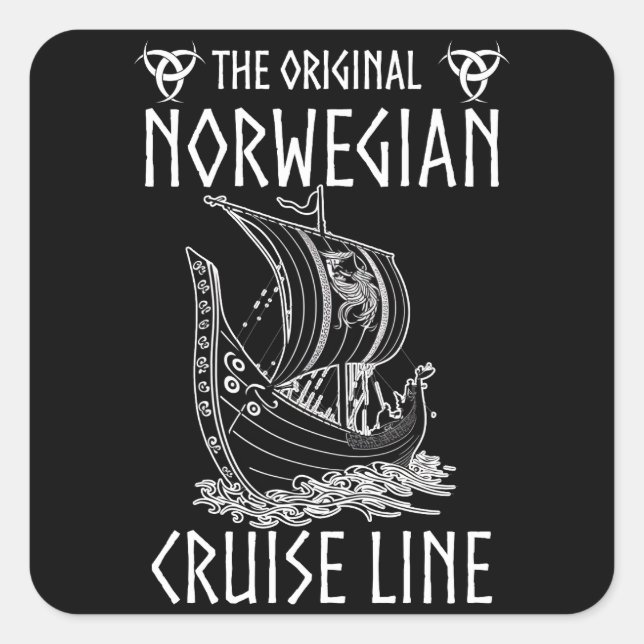 Original Norwegische Kreuzfahrtlinie - Nostalgisch Quadratischer Aufkleber (Vorderseite)