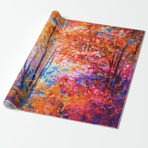 Original Ölmalerei mit schönem Herbstlan Geschenkpapier