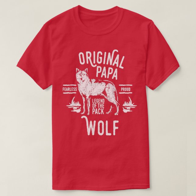 Original Papa Wolf Leader des Pack Vathers Day T-Shirt (Design vorne)