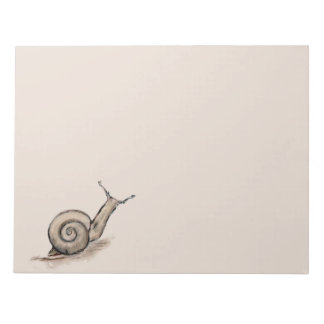 Original Pastell-Schnecke zeichnend Notizblock