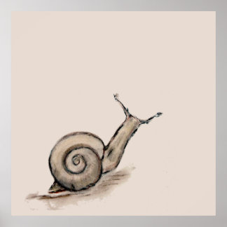 Original Pastell-Schnecke zeichnend Poster