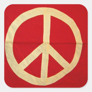Original Peace Sign Flag Quadratischer Aufkleber