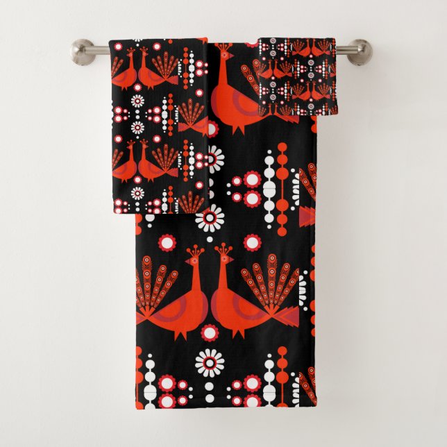 Original Pfauenkunst Wohngestaltung Badhandtuch Set (Insitu)