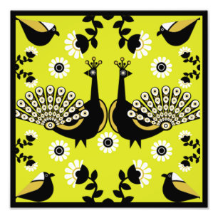 Original Pfauenkunst Wohngestaltung Fotodruck