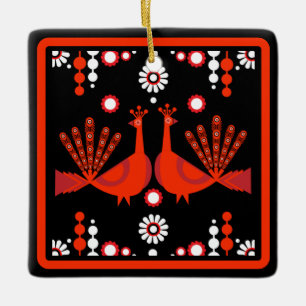 Original Pfauenkunst Wohngestaltung Keramikornament