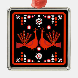 Original Pfauenkunst Wohngestaltung Ornament Aus Metall