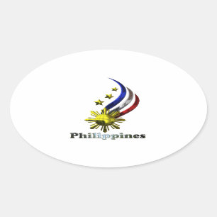 Original philippinisches Logo. Mabuhay Pilipinas ! Ovaler Aufkleber
