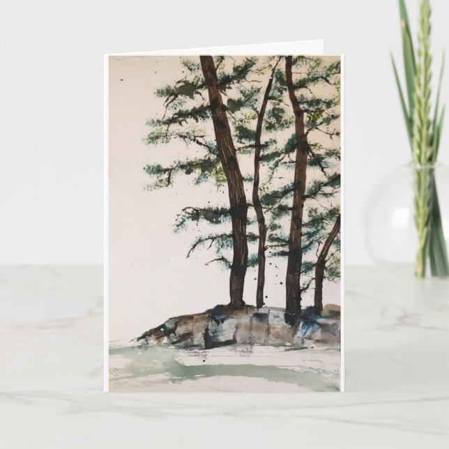 Original Pine Tree Art auf leerer Karte (Vorderseite)